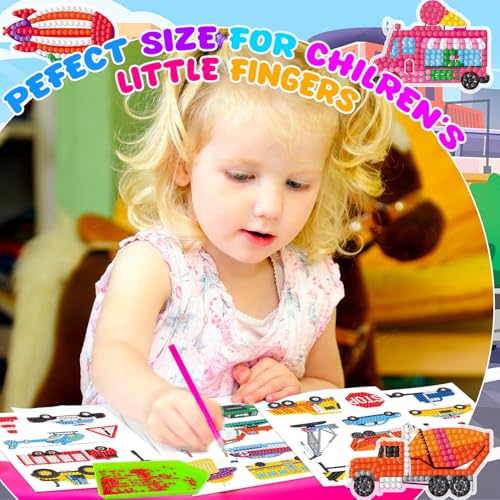 Labeol Diamond Art Kits for Kids Boys and Girls Ages 6-8-10-12 Easy to DIY Creative Diamond Art Sticker Craft by Numbers Kits for Kids and Adult Beginners (Transportation) - style: transportation