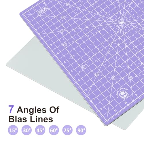 12"x12" Rotating Cutting Mat, Self Healing Mat with 360-Degree Rotation & Anti-Slip Base, Sewing Board Cutting Mat Perfect for Fabric Quilting Leather Hobby Project, Purple - color: Purple, size: 12"L x 12"W