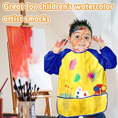 Zkptops 18 Pack Kids Art Smocks Waterproof Kid Painting Aprons Toddler Art Smock Kids Paint Smock with Long Sleeve 3 Roomy Pockets for Age 3-7 Years - color: 18 Pack