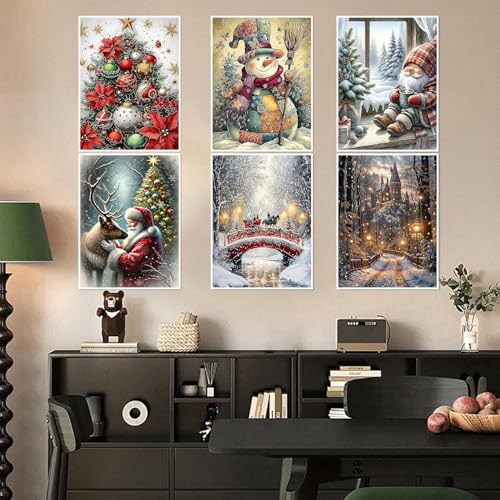 6 Pack Christmas Diamond Art Kits for Adults Christmas Diamond Painting Kit - color: 6 PC Christmas, size: 11.8x15.7in(30x40cm)