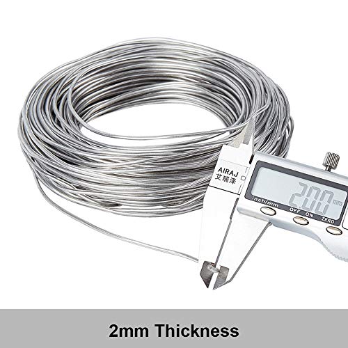 BENECREAT 12 Gauge Transparent PVC Plastic Covered Aluminum Wire 100FT Bendable Aluminum Craft Wire for Hair Bows, Shaping Hat Brim, and Other Crafts Project (2mm in Total Thickness) - size: 12 Gauge