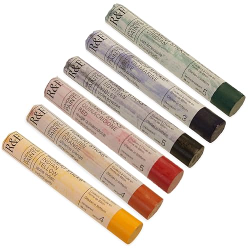 R&F Handmade Paints - Professional Oil Pigment Stick, Translucent Colors, Set of 6