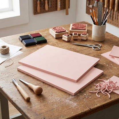 Tosnail 5 Pack Large Rubber Stamp Carving Blocks, 11.8 x 8.3 Inches Soft Rubber for Stamp, Craft Project, Beginners and Professional