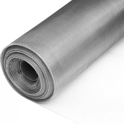 fowong 304 Stainless Steel Window Screen Mesh Roll, 47" x 10 Ft, Sliver | 20x22 Mesh, Wire Mesh Roll, Heavy Duty, High Visibility, Fresh Airflow, Rust Resistant, Corrosion Resistant, Easy to Install - color: Silver, size: 47IN x 10FT