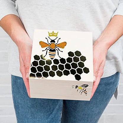 Set of 2 Butterflies and Bee Stencils - Stencils for Painting on Wood, Walls, Art Projects, Furniture, Fabric and More - DIY Bee and Butterfly Stencil for Crafts Reusbable - Each Stencil 7"x7" - color: Butterflies/Bees 7"x7"