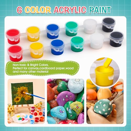 ESRICH 20 Set Canvas Painting Kit, Mini Acrylic Paint Set - size: 20 set 4 x 4 inches