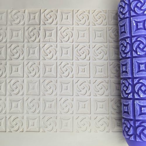 Potterraccoon Celtic Knotwork Clay Texture Roller & Stamp Set - 4.7in Polymer Tools for Crisp Detailed Patterns - USA-Made Non-Stick Tool Set for Ceramic & Clay