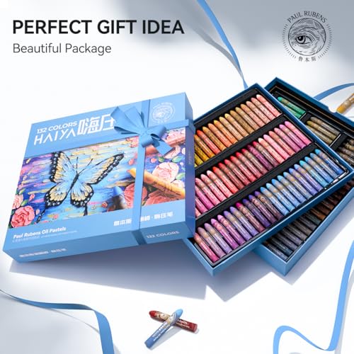 Paul Rubens Oil Pastels, 132 Vibrant Colors Soft Oil Pastels | Creamy & Easy to Blend Oil Pastels for Artists & Beginners. Ideal for Drawing, Sketching and Painting - style: 132 Basic Colors