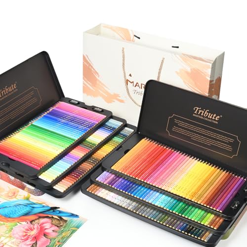 240 Colored Pencils Set for Adults Coloring, Professional Oil Based Art Pencils with 4.0mm Thick Soft Core up to 10 layers, Artist Drawing Pencils in Masterpiece Gift Box(240 colors) - style: 240 Count