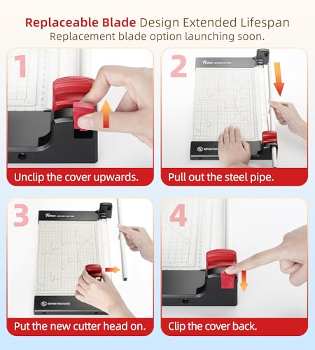 Firbon 12 Inch Rotary Paper Trimmer with Replaceable Blade | Heavy Duty 6-Sheet Capacity | Cut Paper, Cardstock, Photo & Scrapbooking Crafts | Office, School & Home Use - size: 12-Inch