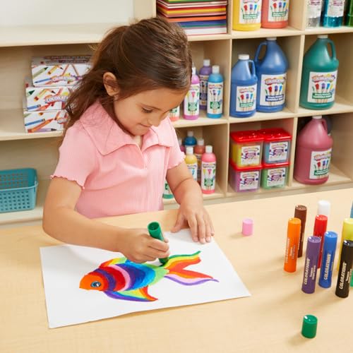 Colorations Tempera Paint Sticks, Set of 12, Non-Toxic, No-Mess - style: Rainbow, 12 PK