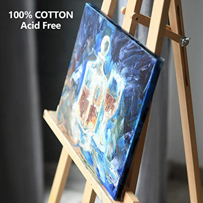 10Pcs Black Canvases, Multi Pack 4x4, 5x7, 8x10, 9x12, 11x14 | Stretched Canvases, Set of 10, Primed 100% Cotton, Artist Blank Canvas Boards for Painting, Acrylic Pouring, Oil Paint Art - color: Black, size: Multi Size-10 Pcs