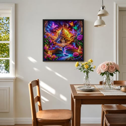 5D Dream Book Castle Diamond Painting Kits for Adults 13.7x13.7 Inch - color: KM1235-1