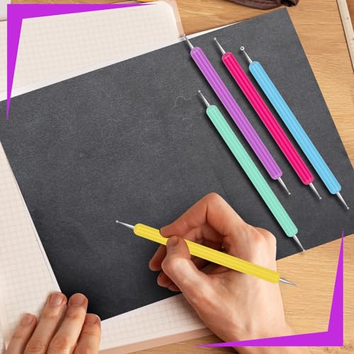 Ashmacdo 20 Pcs Dotting Tools for Painting,Ball Embossing Tool Tracing Stylus for Transfer Paper Drawing Nail Art - color: Candy Colors