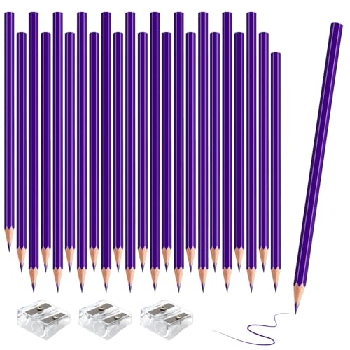 36 Pack Purple Colored Pencils for Kids, Pre-sharpened Art Pencils Back to School Supplies Set, Drawing Sketching Pencils for Students, Teachers, Classroom - color: purple