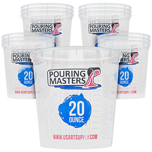 Pouring Masters 20 Ounce (600ml) Graduated Plastic Mixing Cups (Box of 12) - size: 20-Ounce - Cup