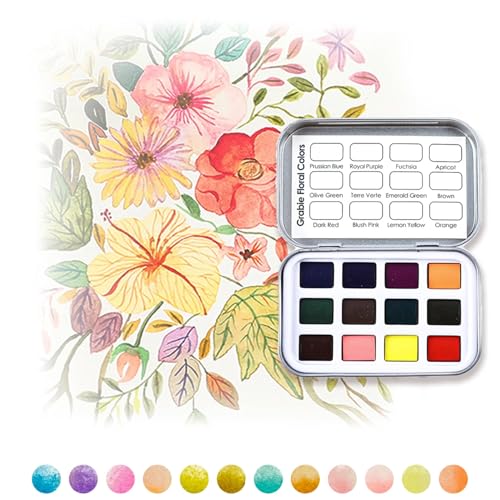 Grabie Set of 60 Color Pocket Watercolor Paint Set, 5 Theme Travel Palette - color: 60 Color 5 Theme
