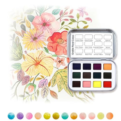 Grabie Set of 60 Color Pocket Watercolor Paint Set, 5 Theme Travel Palette - color: 60 Color 5 Theme