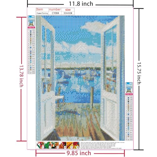 Amz Camel DIY 5D Diamond Art Kits (12 * 16 Inch),Mosaic Diamond Painting, Art for Ocean, Embroidery Full Drill for Landscape, Art Kits Rhinestone Craft for Home Wall Decor