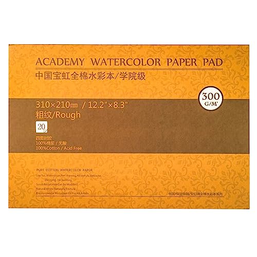 MEEDEN 8.3"X12" Watercolor Paper Block: Rough Grain, 140lb/300gsm - color: Rough Grain, size: 9×12"