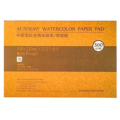 MEEDEN 8.3"X12" Watercolor Paper Block: Rough Grain, 140lb/300gsm - color: Rough Grain, size: 9×12"