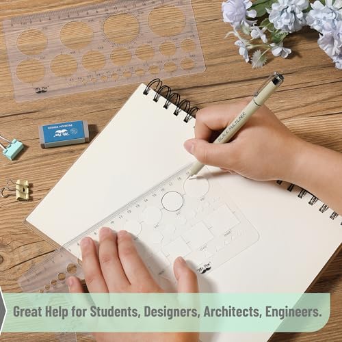 Mr. Pen- Circle Template, 2 pcs, Circle Template for Drawing Stencils - style: Circle, Hexagons, Squares, Triangles Template