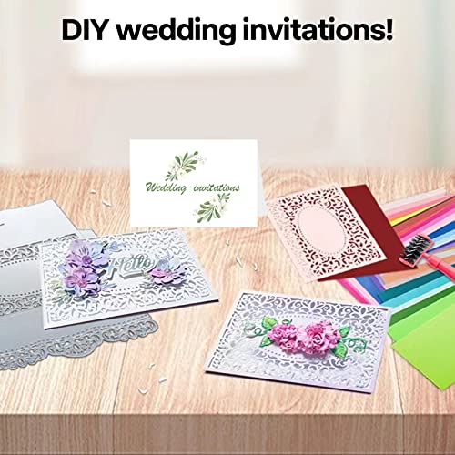 24 Sheets White Shimmer Cardstock 8.5 x 11 Metallic Paper | Goefun 80lb Card Stock Printer Paper for Invitations, Certificates, Crafts, DIY Cards - color: white