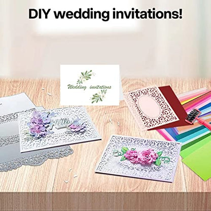 24 Sheets White Shimmer Cardstock 8.5 x 11 Metallic Paper | Goefun 80lb Card Stock Printer Paper for Invitations, Certificates, Crafts, DIY Cards - color: white