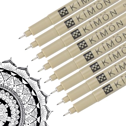 PATIKIL Micro Pen Fineliner Pens, 8Pcs 0.3mm Fine Point Drawing Pens Waterproof for Archival Artist Calligraphy Illustration Journaling Sketch, Black - size: 0.3mm