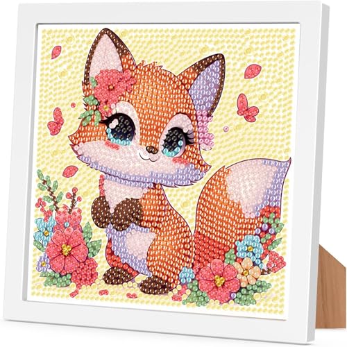 Arttoplus Fox Diamond Art Painting Kits for Kids with Frame 7x7 inch - color: CC979-US