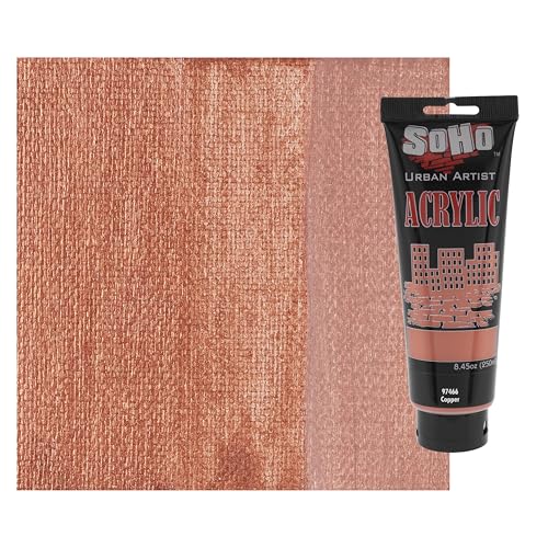 Soho Urban Artist Heavy Body Acrylic Paint - 250 ml Tube - Copper - Thick, Rich Color, Excellent Coverage, Professional Quality - Artists Acrylic Paint - color: Copper, size: 8.45 Fl Oz (Pack of 1)