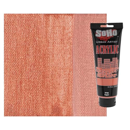 Soho Urban Artist Heavy Body Acrylic Paint - 250 ml Tube - Copper - Thick, Rich Color, Excellent Coverage, Professional Quality - Artists Acrylic Paint - color: Copper, size: 8.45 Fl Oz (Pack of 1)