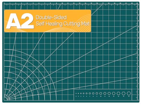 Self Healing Cutting Mat, 17" x 23", Double-Sided Rotary Cutting Mat for Sewing, Quilting, Scrapbooking & Craft, Large Craft Cutting Board for Hobby Use(A2) - size: 23"L x 17"W