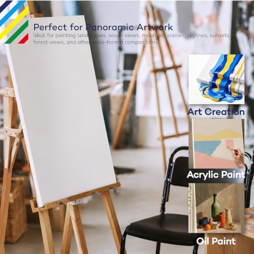 Large Canvas for Painting 16x40 Inch 3-Pack, 12.3 oz Triple Primed 100% Cotton Stretched Canvas, Blank Large Canvases for Oil Paint Acrylics Pouring & Wet Art Media - size: 16"x40"(3-Pack), style: Studio