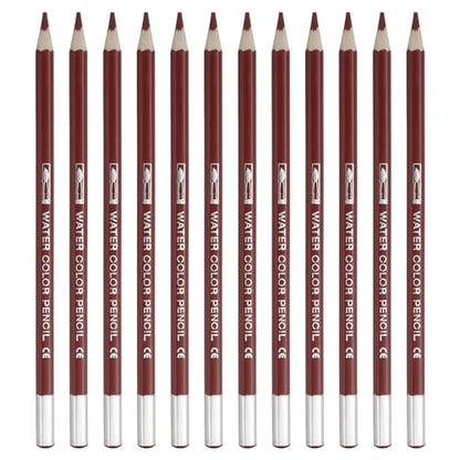 PATIKIL Watercolor Pencil, 12Pcs Water Soluble Pencils for Blending, Coloring, Sketch Drawing, Painting, Brown - color: Brown