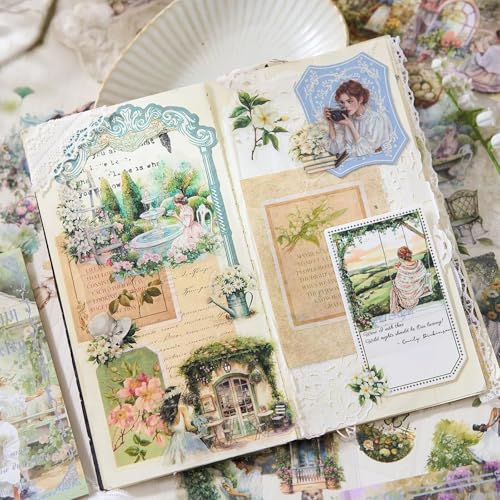 Uideyvi Spring Theme Sticker Scrapbooking Supplies for Junk Journal, 20 Sheets PET Stickers(TZ-001-008) - color: Spring theme