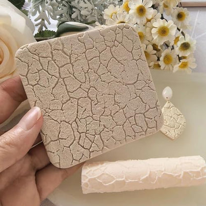 Polymer Clay Texture Roller Work with Polymer Clay Cutters for DIY Earrings Jewelry Making Craft Supplies (Texture A)