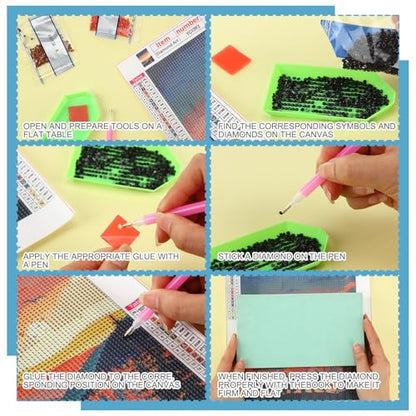Yeaqee 4 Pcs National Park Diamond Art Kits for Adults Gem Painting Kit DIY Jewel Diamond Art for Beginners Aesthetic Room Crafts Cute Painting Pictures 5d Craft Wall Decor for Home 10 x 11.8'' - style: National Park