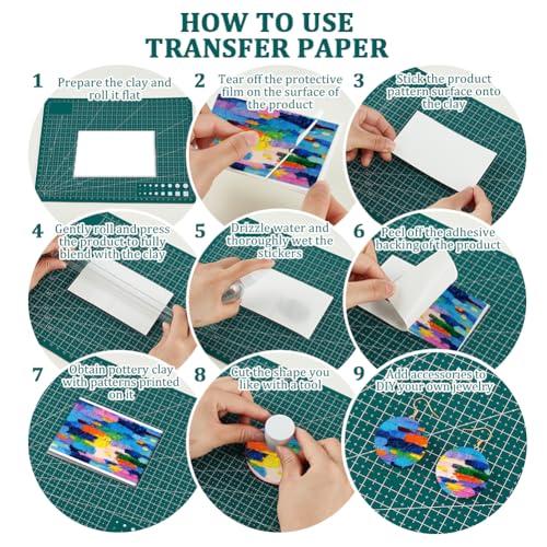 OLYCRAFT 24Pcs Abstract Painting Clay Transfer Paper 4 Styles Transfer Paper for Polymer Oil Painting Texture Polymer Clay Transfers Sheets Colorful Transfers Papers for Clays Earrings Jewelry Making - style: Abstract Painting