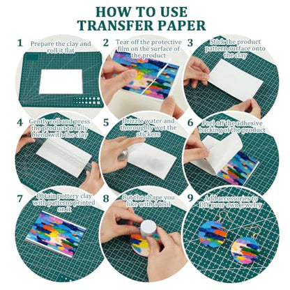OLYCRAFT 24Pcs Abstract Painting Clay Transfer Paper 4 Styles Transfer Paper for Polymer Oil Painting Texture Polymer Clay Transfers Sheets Colorful Transfers Papers for Clays Earrings Jewelry Making - style: Abstract Painting