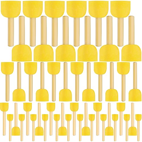 48 Pieces Round Sponges Brush Set, Round Sponge Brushes - style: 3F-RoundSponges48PCS