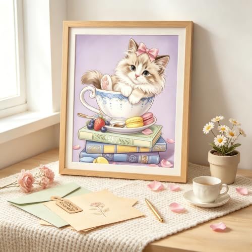 CSZPPQAF Diamond Painting Kits for Adults,5D Cat Book Diamond Art Kits - color: KM1164-1