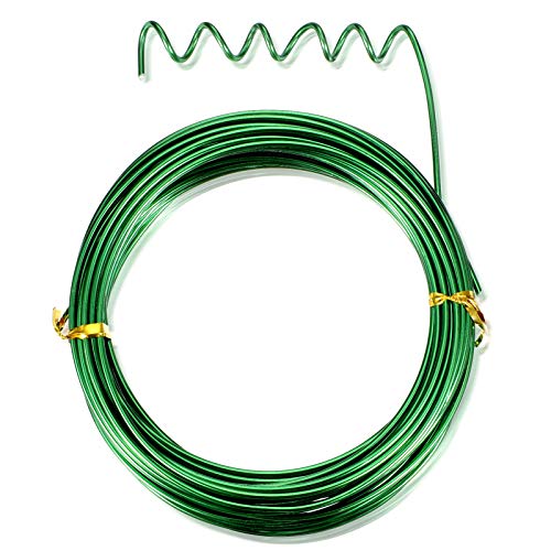 1 Roll Tecunite Aluminum Wire Craft Wire, 10 M X 2 mm, Green | TecUnite Aluminum Craft Wire for Sculpting,10 M X 2 Mm,Green,1 Roll - color: Green, size: 10000 mm x 2 mm