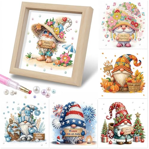 DIY Diamond Art Painting Pearl Creative Pattern 5D Seasonal Holiday Calendar 2026 Healing Home Photo Frame Set Tools-6Pcs Goblin - color: 6Pcs Goblin