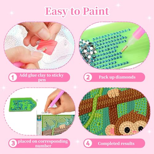 Arttoplus 6 Pack Animals Diamond Art Kits for Kids Ages 8-12 (6x6 inch) - color: 6DXZ122