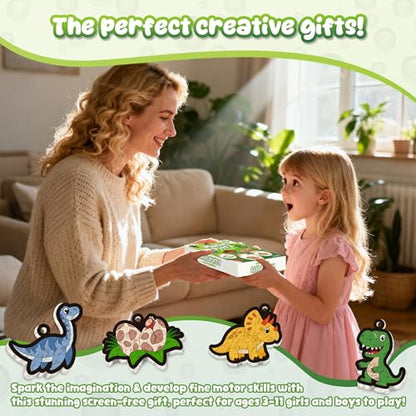 MZYTOZA 3D Art Kit Aqua Magic Puffs Dinosaur - Double-Sided, 15 Mess-Free Paint by Number Craft for Kids, Christmas Gift Idea & Stocking Stuffer, Art Projects with Puff Markers - color: Double-sided Dinosaurs