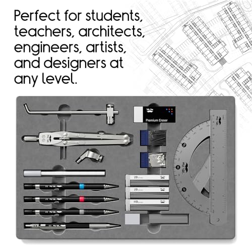 Mr. Pen- Professional Geometry Set, 17 pcs, Metal Compass
