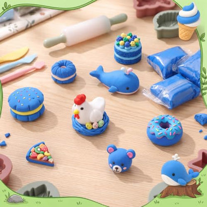 VioraWhite 100 Pcs Air Dry Clay Bulk Modeling Clay for Kids Lightweight Foam Modeling Clays DIY Molding Clays for Kids Adults Crafts Gifts School Project Supplies (Blue) - color: Blue