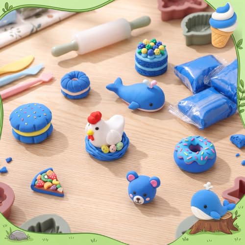 VioraWhite 100 Pcs Air Dry Clay Bulk Modeling Clay for Kids Lightweight Foam Modeling Clays DIY Molding Clays for Kids Adults Crafts Gifts School Project Supplies (Blue) - color: Blue