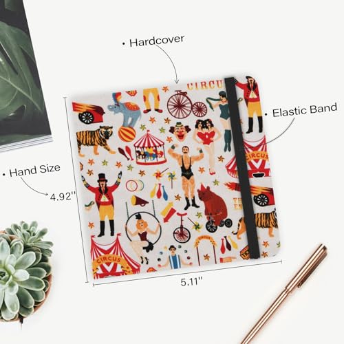 Handy Size 5 x 5 inches Sketch Book, 80GSM Acid Free Artistic Drawing Painting Writing Paper, Hardcover Cloth Cover Art Sketchbook,Journal Notebook.Beige Circus - color: 80gsm-beige circus